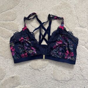 Cacique by Lane Bryant Floral Front-Close Bralette Size 40DDD